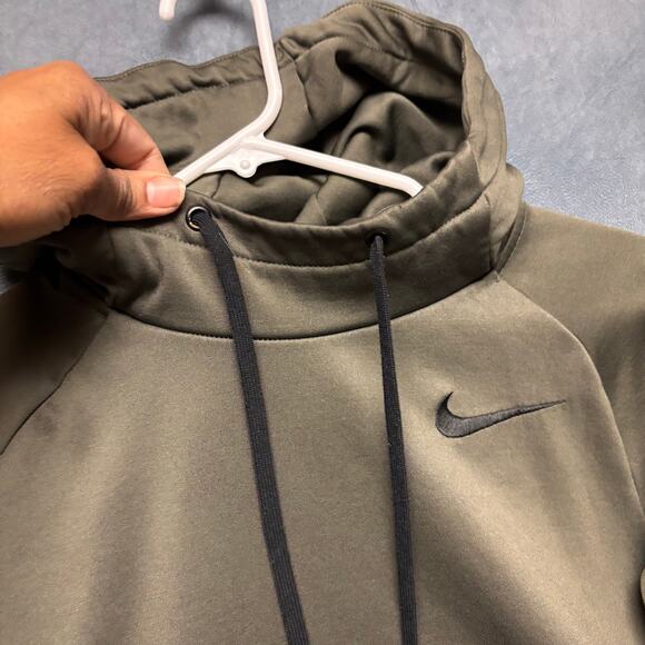 Nike Dri Fit Military Sweatshirt Embroidered Logo Swoosh Hooded Pullover Jumper - Picture 4 of 11